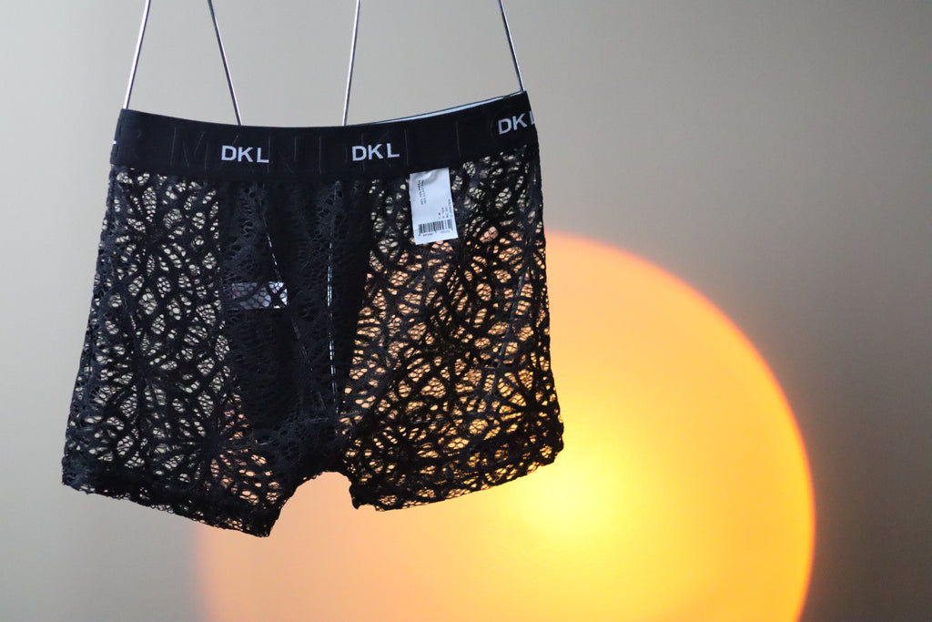 Cueca Boxer de Renda Preta