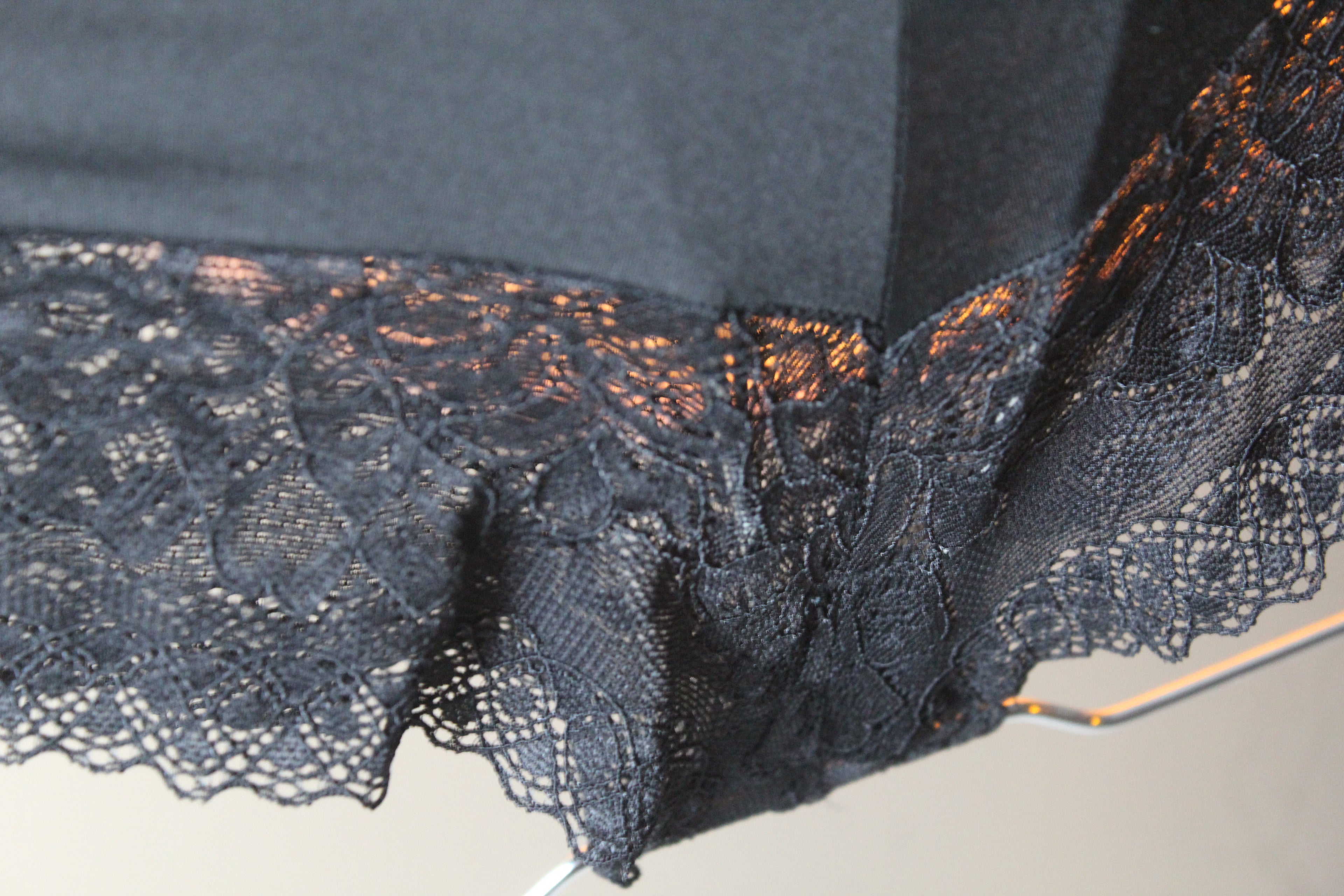 Conjunto Básico poliamida com renda alta Preta
