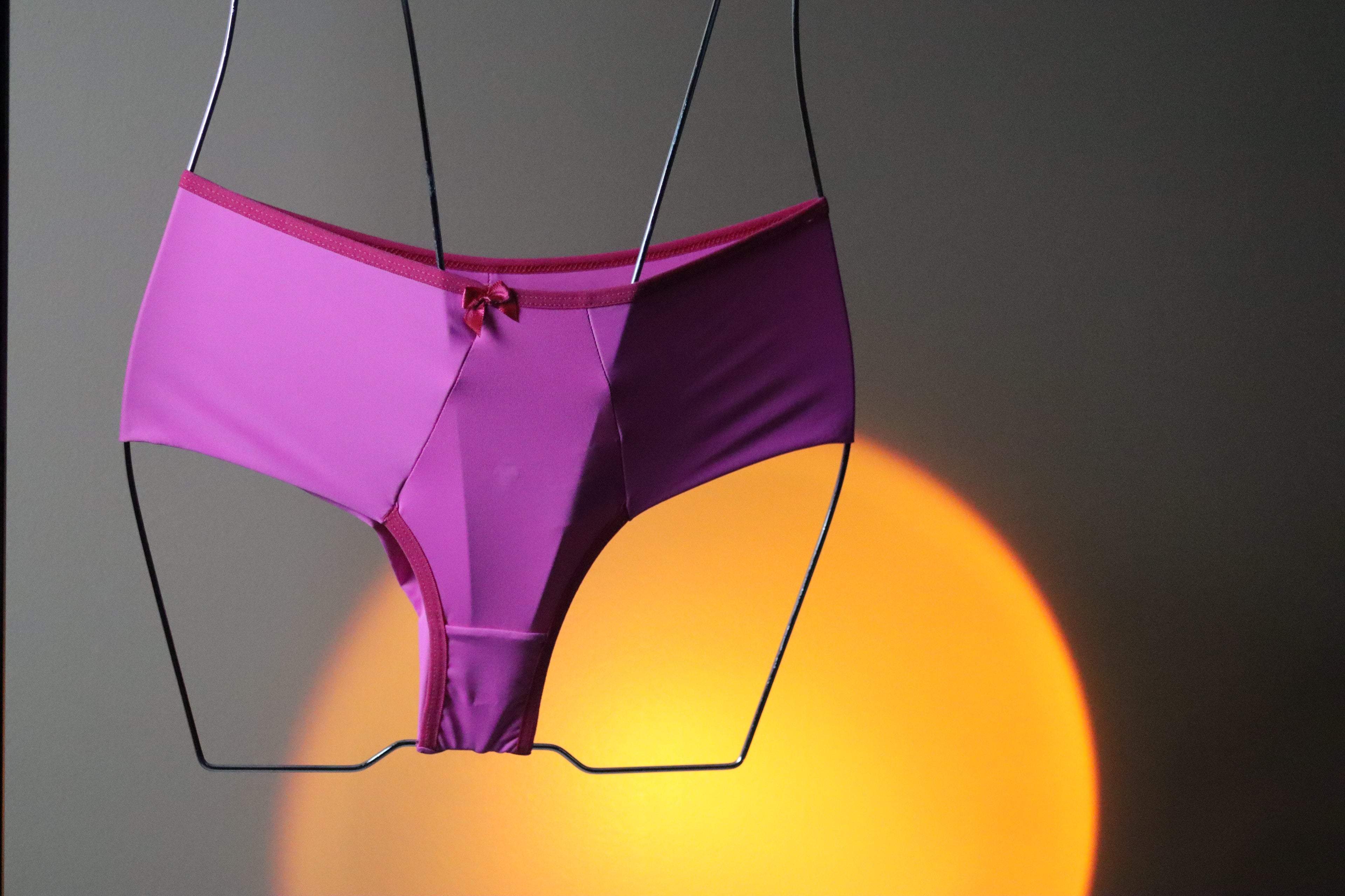 Calcinha básica fio duplo rosa choque