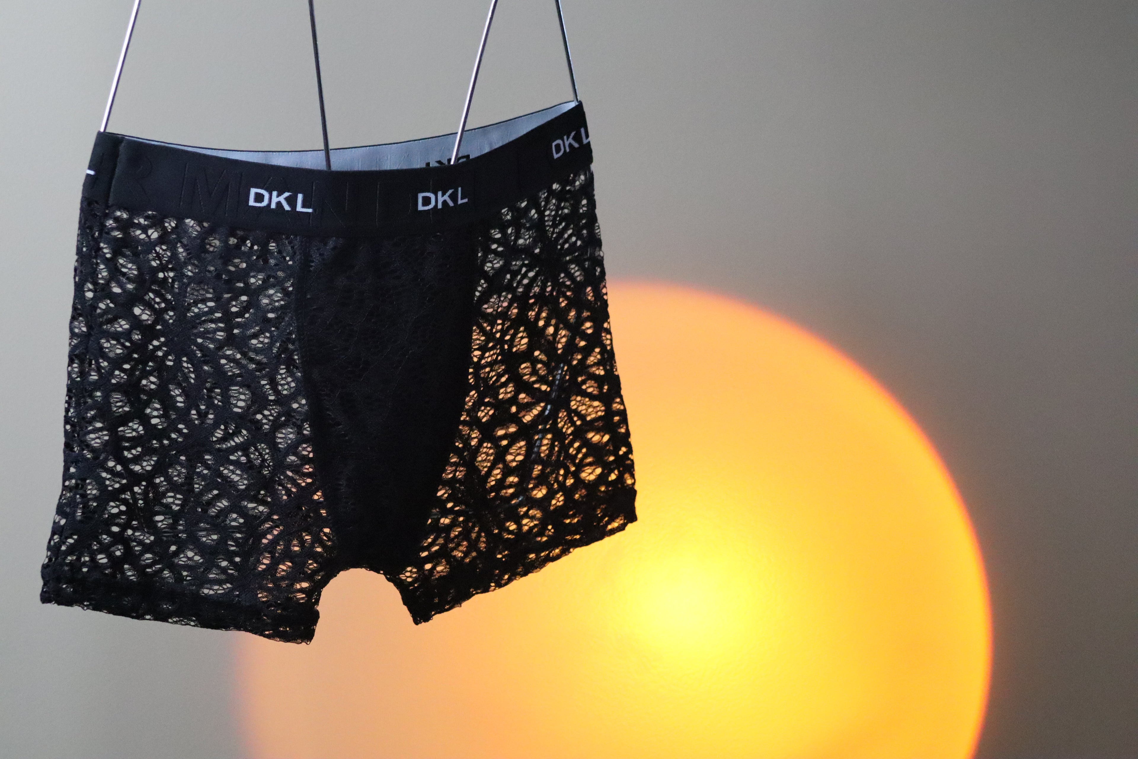 Cueca Boxer de Renda Preta