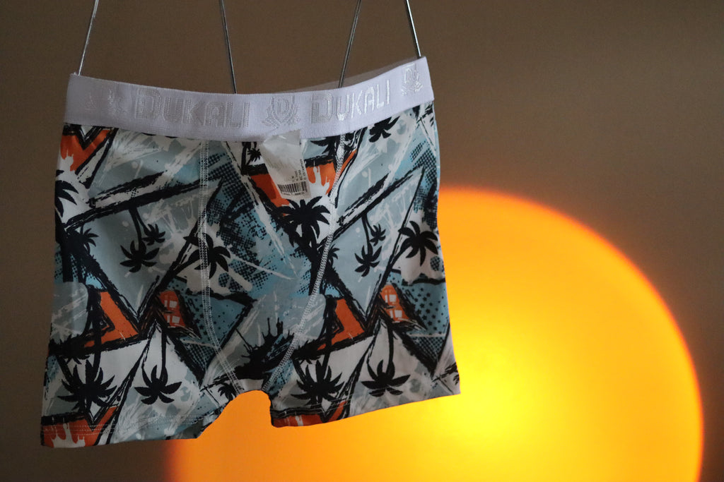 Cueca Boxer de Microfibra Estampada Tropical