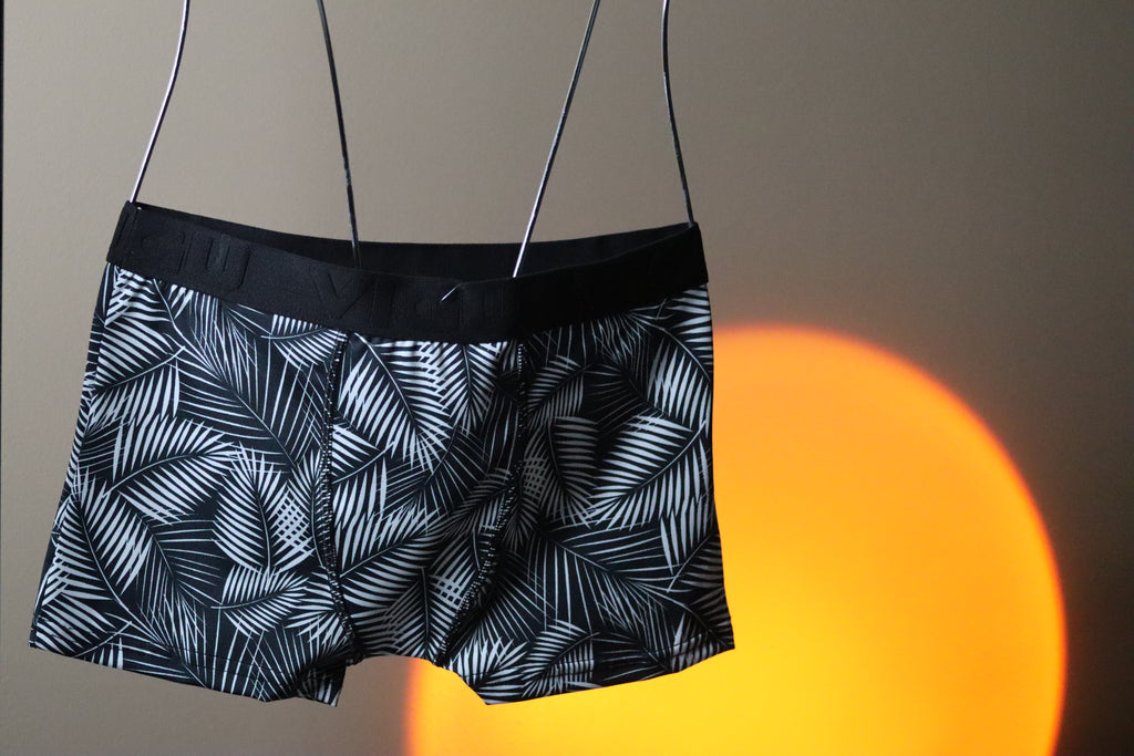 Cueca Boxer de Microfibra Estampada Folhas