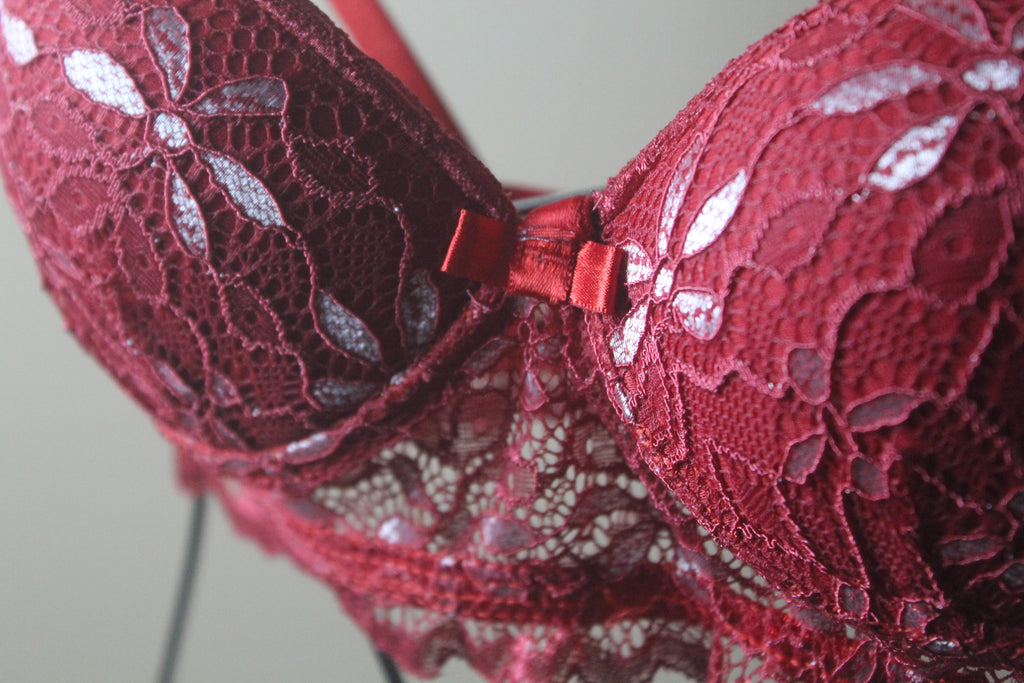 Conjunto Básico poliamida com renda Vermelha