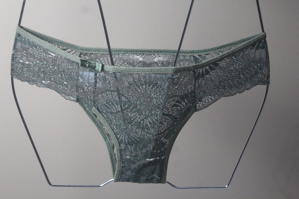 Conjunto Básico poliamida com renda Verde