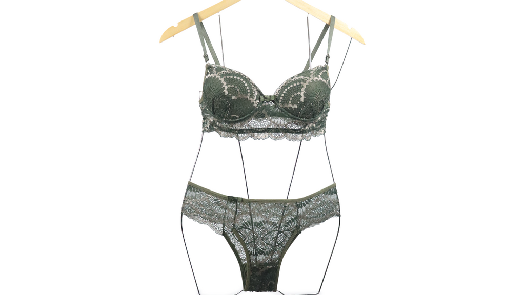 Conjunto Básico poliamida com renda Verde