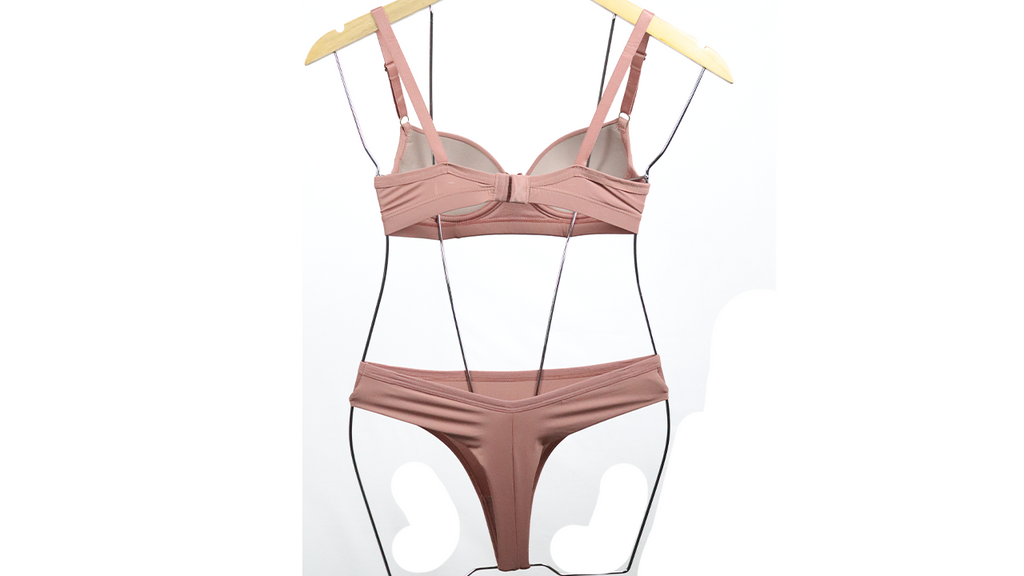 Conjunto Básico poliamida com renda rose