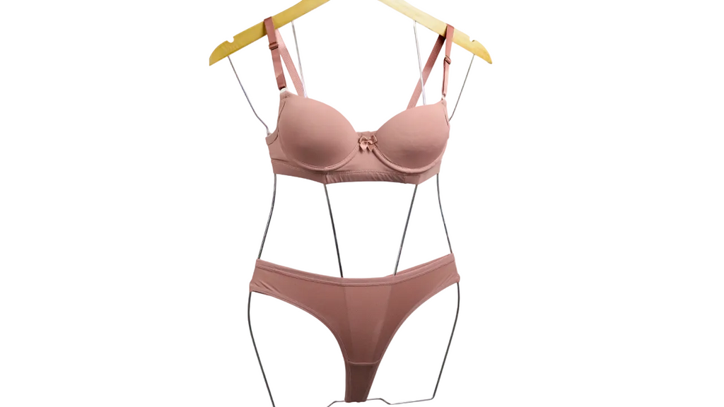 Conjunto Básico poliamida com renda rose