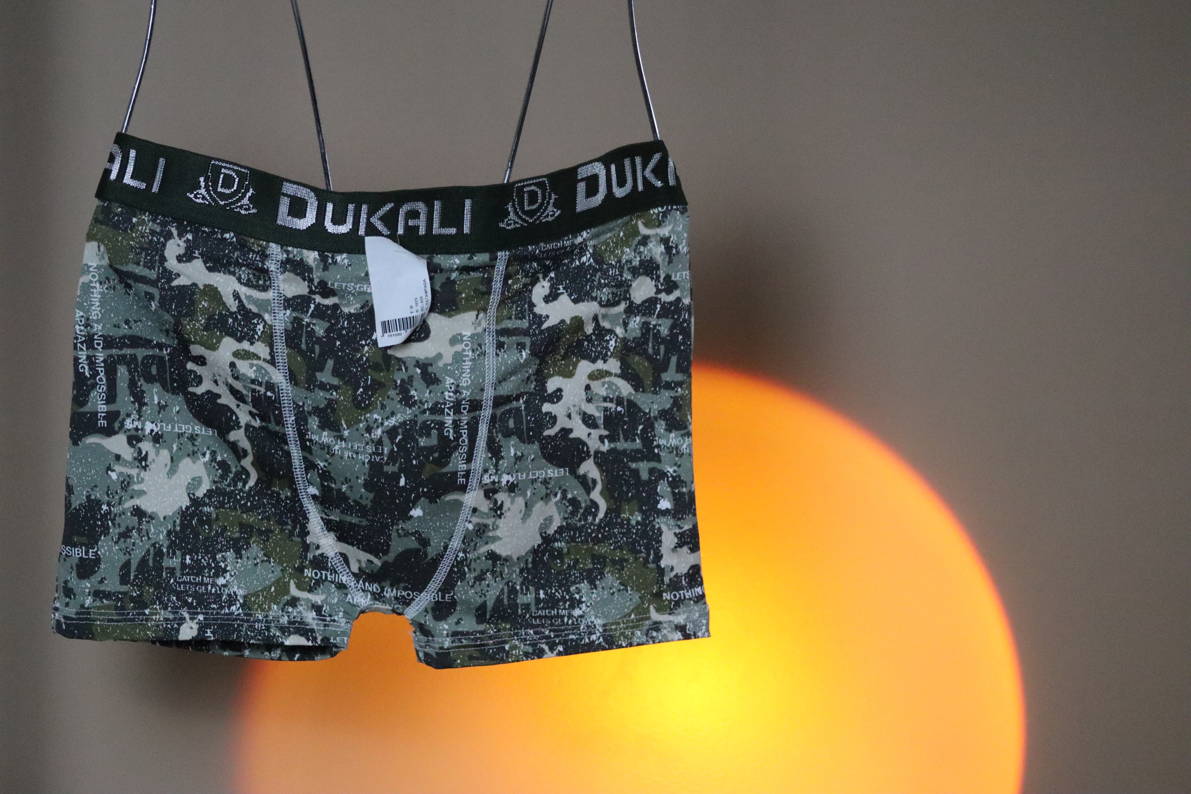 Cueca Boxer de Microfibra Estampada Militar